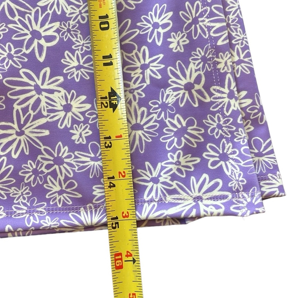 Topshop | Floral Purple/Off-White Wrap Skirt sz 14 - Picture 6 of 6